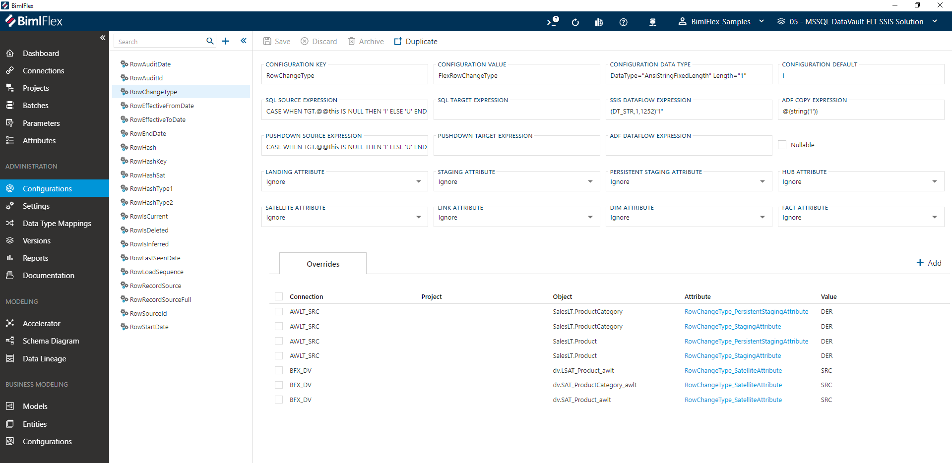 Overrides by Configuration