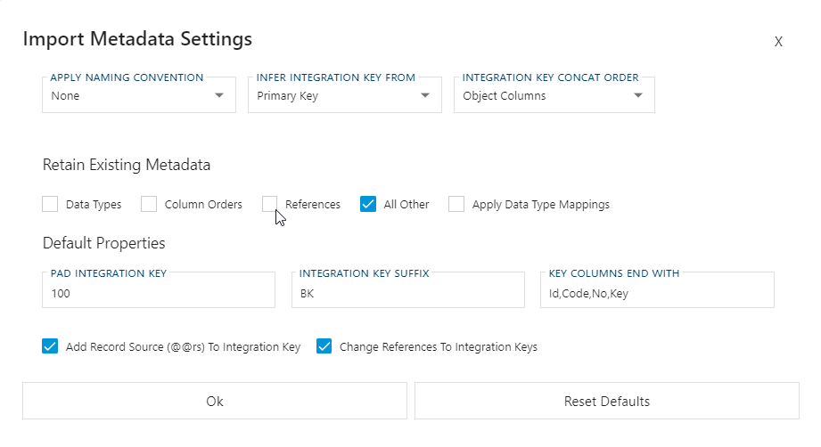 BimlFlex Import Metadata Settings Release 24