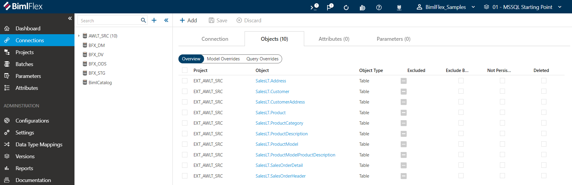 Imported Metadata Objects