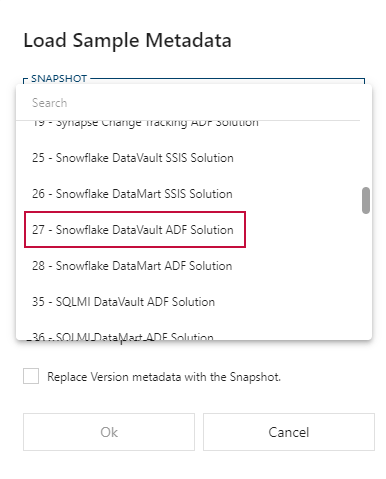 Databricks Data Vault ADF Selection