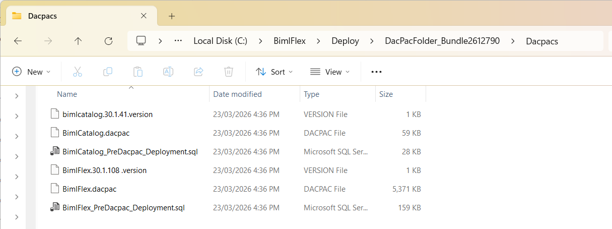 Dacpac Folder