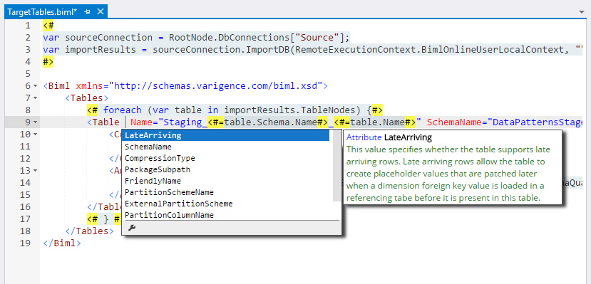 Biml Autocomplete