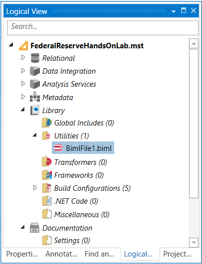 BimlScript in Logical View