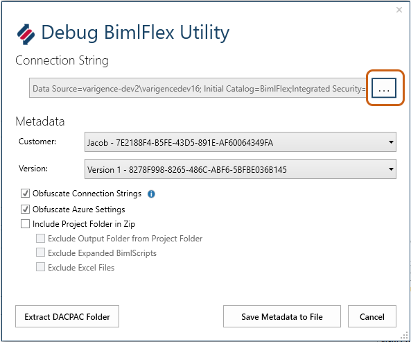 Non-Default Project Connection Step 1