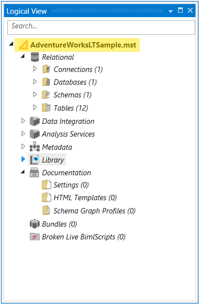 Logical View - Project Settings