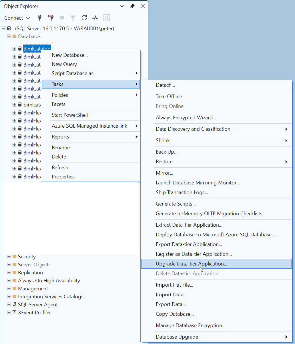 Upgrade Data-tier Application