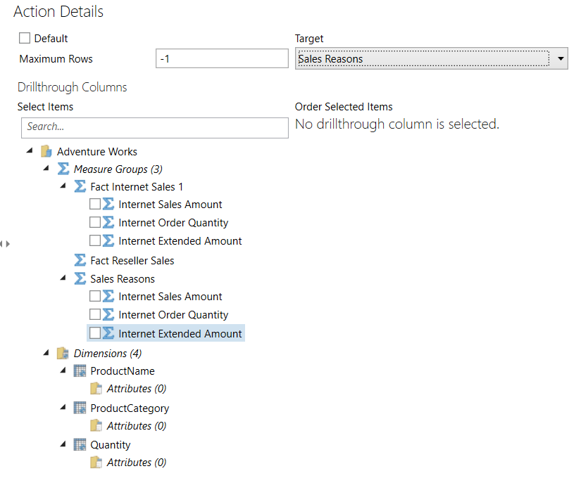 Drillthrough Actions