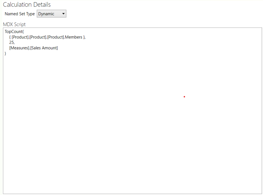 Named Set MDX Expression Editor
