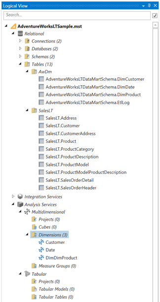 Logical View - Dimensions