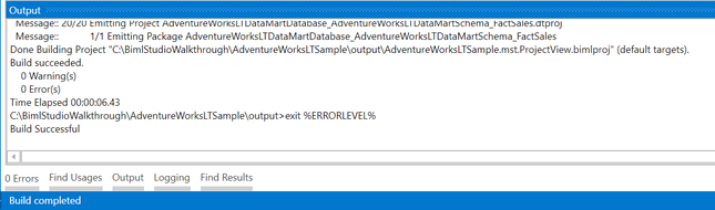 Output Window - Error Listing