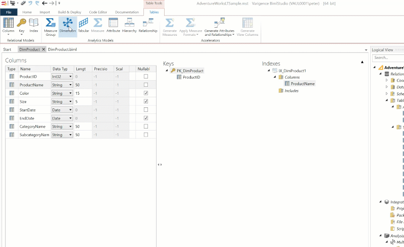 Table Designer - Add Column to Attribute Name