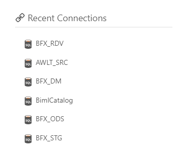 Recent Connections Pane