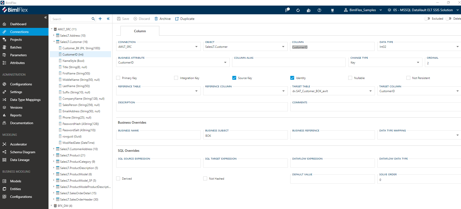 BimlFlex Column Editor