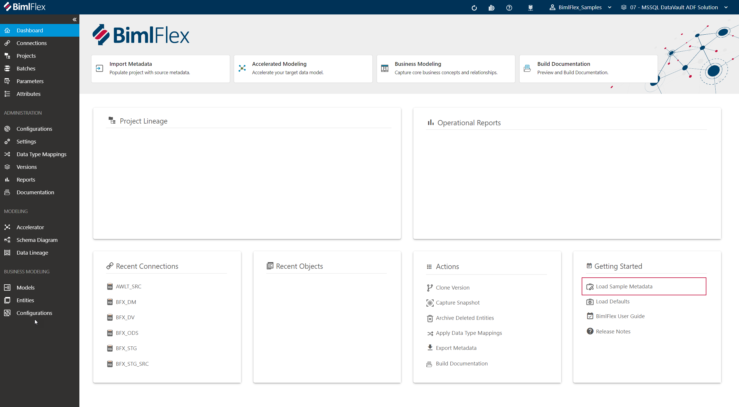 BimlFlex ApplicationSetup Pane