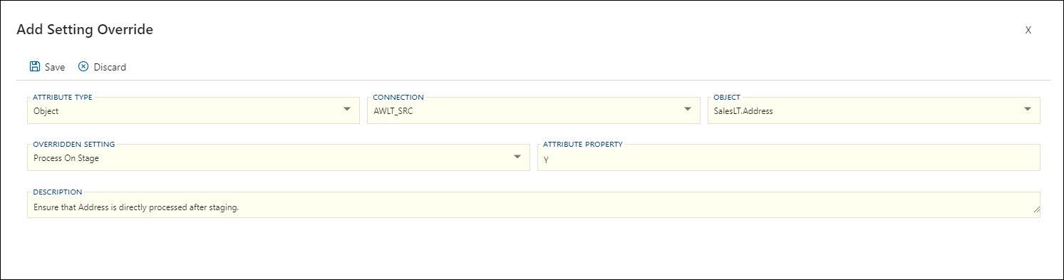 Adding a setting override