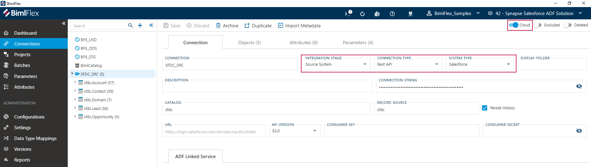 Salesforce Source Connection REST API