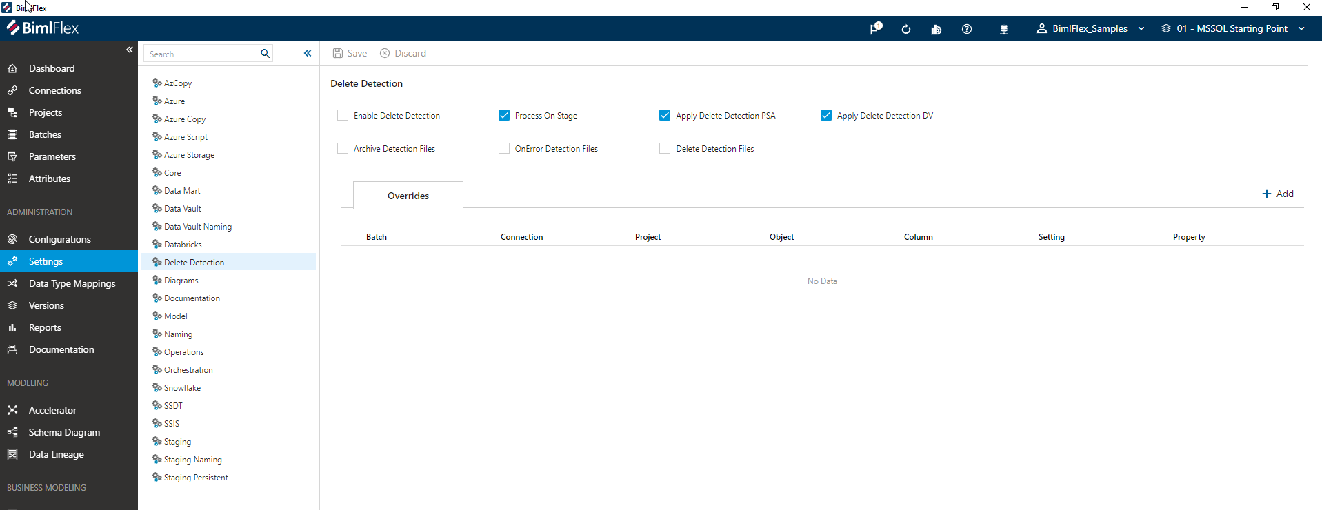 Set Global Delete Detection