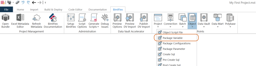 Create Package Parameter