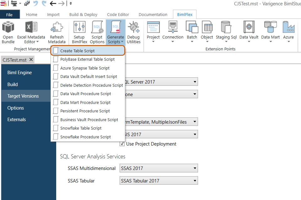 BimlStudio - Create Table Scripts