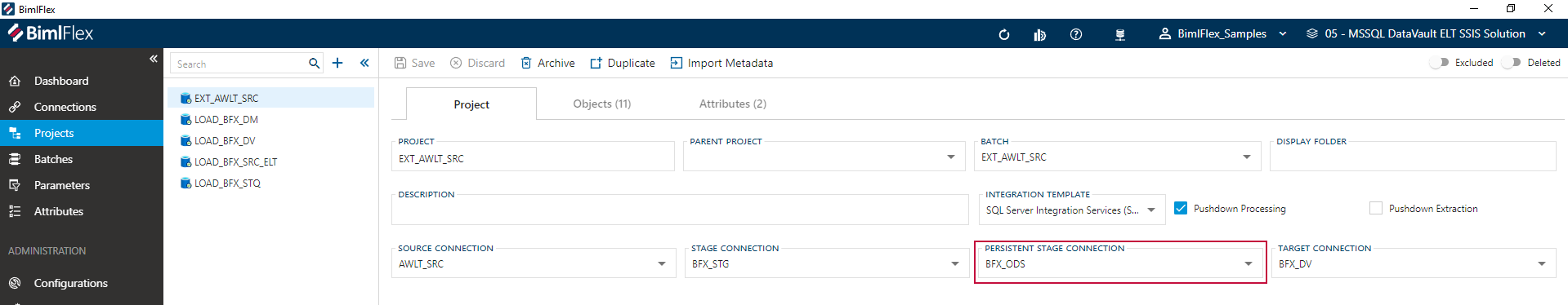 Source to Staging - Persistent Stage Connection