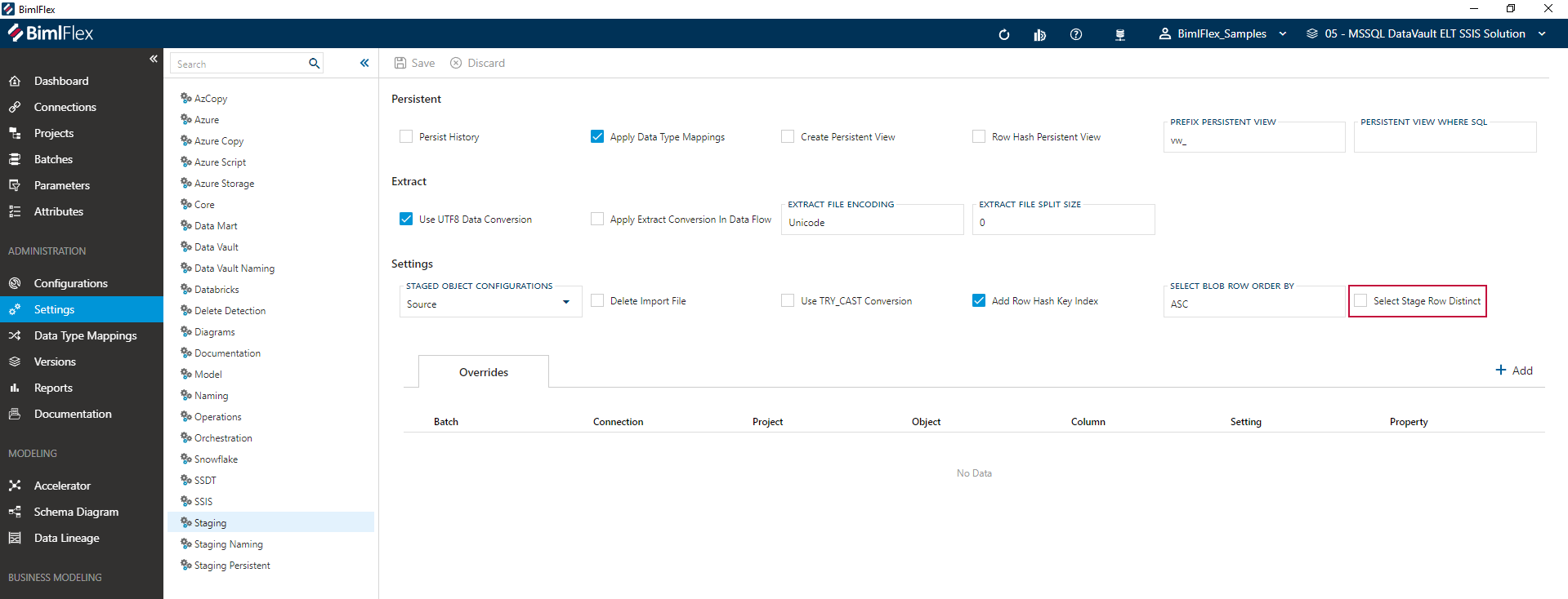 Source to Staging - Select Stage Row Distinct