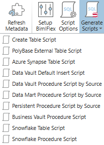 Generate Scripts Dropdown