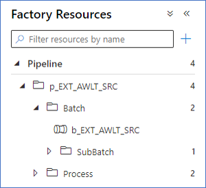 Example Folder Structure in ADF Factory Resources