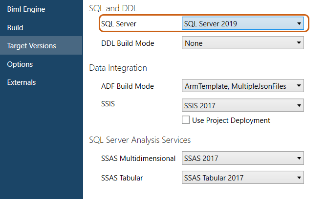 Targeting SQL Server 2019