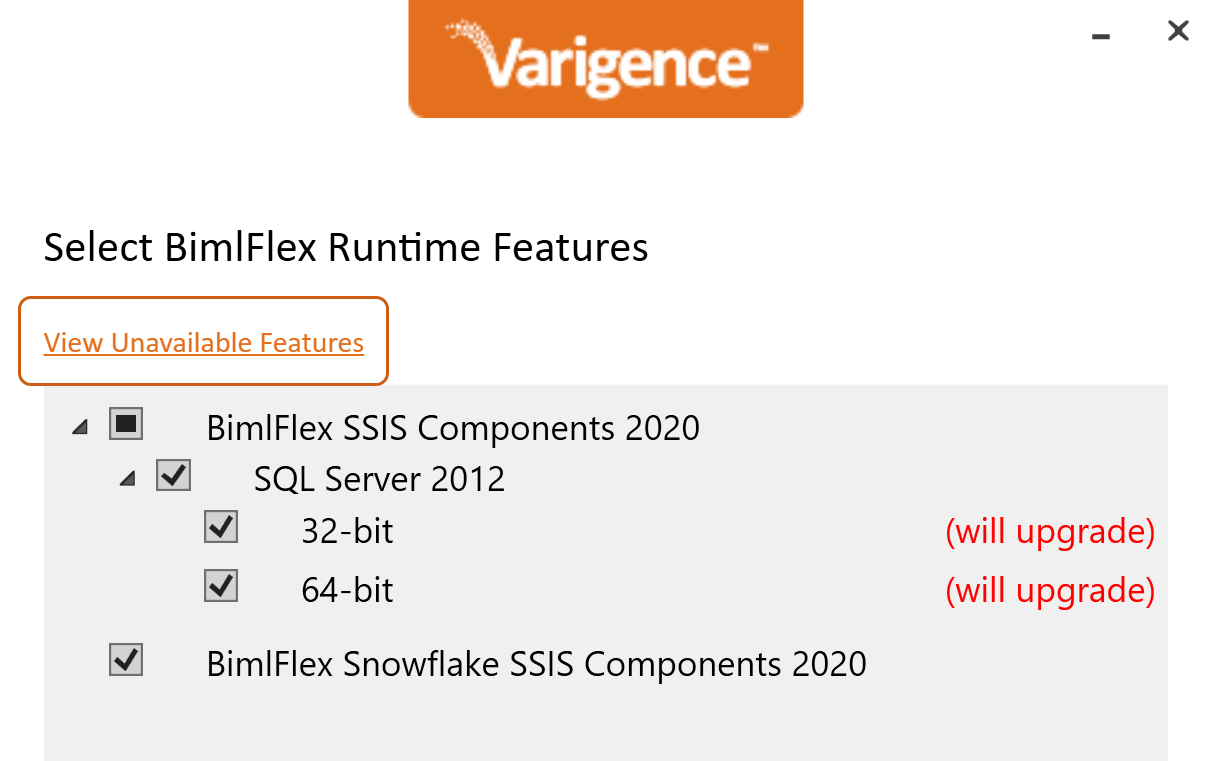 Select BimlFlex Runtime Features