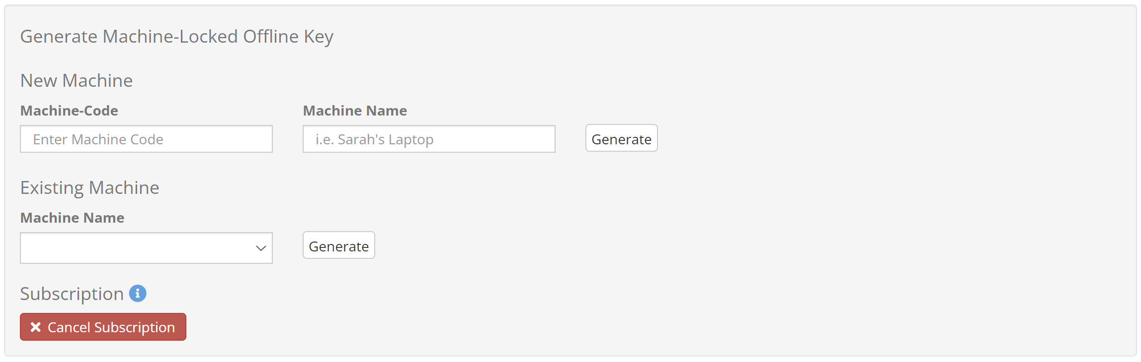 License Details button